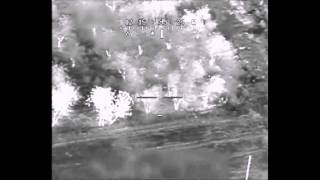 Apache Helicopter Blows Up Insurgent With IED in Backpack [upl. by Nnaeilsel]