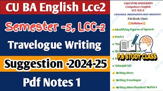 CU BA 5th Sem English LCC2 suggestion 2025ugEnglish5th semSyllabusLCC22025 [upl. by Elfrida718]