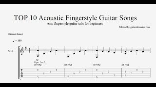 TOP 10 easy acoustic fingerstyle guitar tabs PDF  Guitar Pro [upl. by Almond]