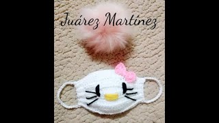 💕 Cubrebocas tejido a crochet de hello kitty🤗 [upl. by Sum]