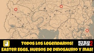 Todos los Huesos de dinosaurio Peces legendarios Easter Eggs Y mucho mas RDR2 [upl. by Adnoval]