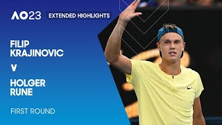 Filip Krajinovic v Holger Rune Extended Highlights  Australian Open 2023 First Round [upl. by Noreen]