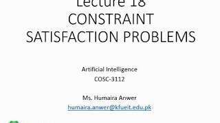 COSC3112AILecture18CSP Variations Constraint Propagation Local Consistencies Node Arc Path [upl. by Imij25]