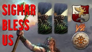 SIGMAR BLESS THIS DOUBLE HELLBLASTER VOLLYGUN BUILD  Empire vs Norsca  Tournament Highlight [upl. by Mun]