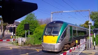 Level Crossing at Merrion Gates  Two 22000 class Intercity Trains [upl. by Iilek]