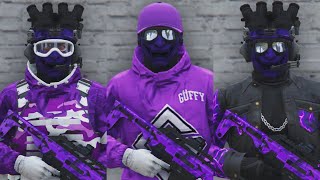 GTA V  5 Easy Tryhard Outfits Tutorial 130 Purple outfits 2023 [upl. by Sudnak]