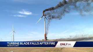 Massive fire destroys wind turbine in Adair County [upl. by Ecerahs769]