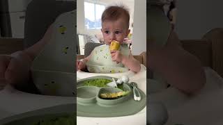 Babys First Time Eating a Banana Peeling Back the Memories 👶🍌 [upl. by Karas504]