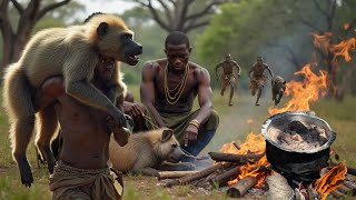 Hadzabe Tribe Cooks and Eats Baboons in the Forest 2024 [upl. by Llertram]