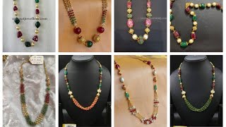 22ct Multicolor chain Designs With WeightLightweight beads Jewellery With WeightNew Necklace [upl. by Edorej]