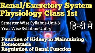 The Renal System  Physiology Class 1  BSc Nursing  New SyllabusUnit9  Old SyllabusUnit8 [upl. by Anneirda]