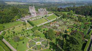 Flight to Drummond Castle Gardens Scotland 4K [upl. by Kitarp]