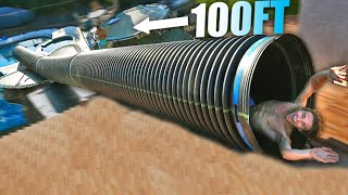 Built 100FT TUBE WATERSLIDE with SEWER PIPES [upl. by Haily689]