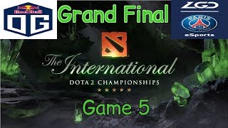 EN  OG vs LGD  Game 5  Grand Final  TI 8  Highlights [upl. by Aerdnahs]