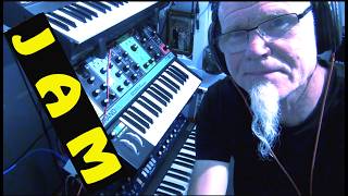 Moog Grandmother Behringer Monopoly Odyssey modular Microfreak Korg synth Hardware Jam challenge [upl. by Ahsyen]