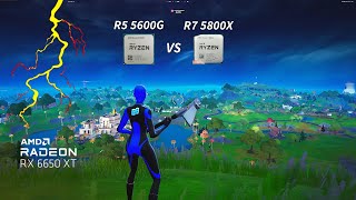 Ryzen 5 5600G VS Ryzen 7 5800X  Fortnite chapter 2 low and high setting [upl. by Hpeosj]