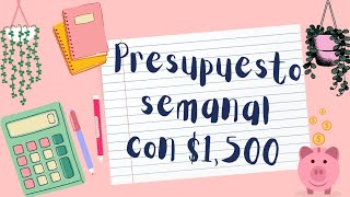 Presupuesto semanal con 1500🥳💖 un poco de mi ahorro💰 sistemadesobres ahorrando budget [upl. by Brewer]