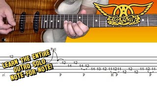 Aerosmith  Walk This Way  guitar lesson outro solo with accurate tabs 😎🎸 [upl. by Naujek525]