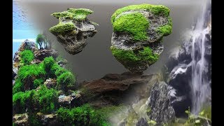 3 ideas geniales para tu acuario Cascada de arena Rocas flotantes Aquascaping [upl. by Nefen]