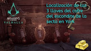 Assassins Creed ValhallaDónde encontrar las 3 llaves del cofre de York [upl. by Moishe]