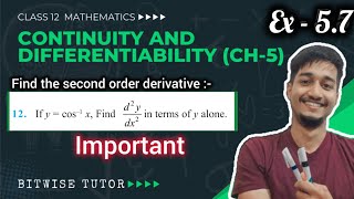 If Y  Cos inverse X then find D square y by DX square in terms of Y alone [upl. by Inerney]