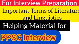 Important terms  For Interview preparation  Helpful Material for Interview of Lecturer English [upl. by Ellerol]