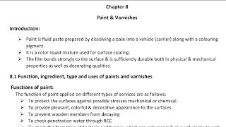 Paints and Varnishes complete note Materials CEM BE Civil first semDiploma in Civil Engineering [upl. by Higinbotham]