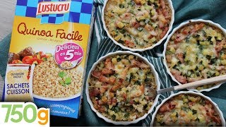 Recette de Minigratins de quinoa aux courgettes amp lardons  750g  EXPRESS [upl. by Christoforo656]