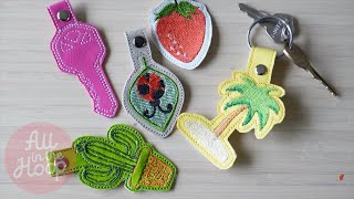 In The Hoop Key Fobs inthehoop machineembroidery embroiderydesign inthehoop ith [upl. by Carrew]