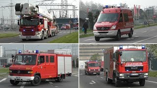 Großübung Kraftwerk Niederaußem  Einsatzfahrten Werkfeuerwehr RWE und FF Bergheim [upl. by Biddie]