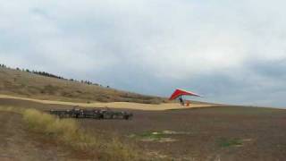 My hang glider landing with drag chute [upl. by Eitnom]