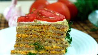 Печеночный торт из куриной печени с луком и морковью [upl. by Roscoe548]