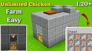 Easy Automatic Chicken Farm in Minecraft 120 Tutorial [upl. by Lonergan741]