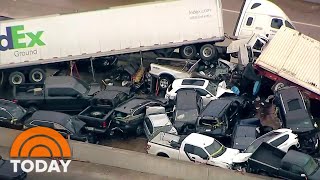 Ice Storm In Texas Leads To Deadly 100Car Pileup  TODAY [upl. by Fachanan305]