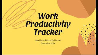 Work Productivity Tracker  December Monthly Planner [upl. by Ilek672]