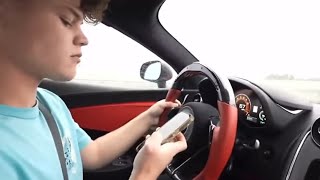 Streamer HYDROPLANES his MCLAREN into a barrier while Txting On His Phone [upl. by Nollahp]