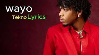 Tekno  Wayo Official Lyric Video [upl. by Romona]