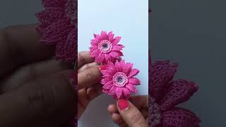 Beautiful Crochet Gerbera Flower Hair Clips [upl. by Ydaj273]