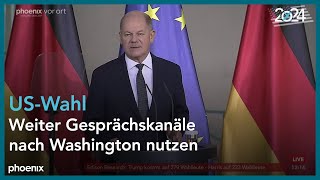 Kanzler Scholz zum Ausgang der USPräsidentschaftswahlen  061124 [upl. by Nirik]