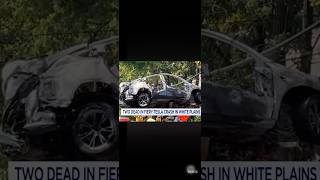 2 dead after Tesla crashes and explodes like bomb in White Plains NY today 09162024😢🚘 [upl. by Sukramal]