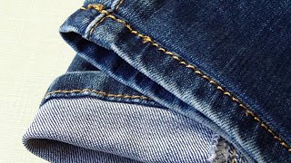 How to Shorten Jeans with Original Hem [upl. by Holtz405]