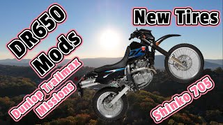 Dr650 mods and Dunlop trailmax mission Shinko 705 tire review [upl. by Norina191]