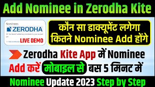 Zerodha में Nominee कैसे Add करें  How to Add Nominee in Zerodha online  Kite App  Chhota Trader [upl. by Er]