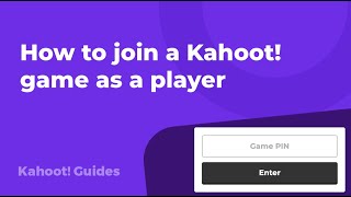 How to join a Kahoot game as a player [upl. by Kiona]