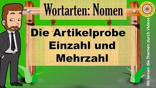 Nomen Die Artikelprobe Einzahl und Mehrzahl I Grundschule I HD [upl. by Treborsemaj]