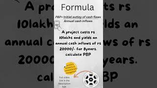 what is pay back period capital budgeting techniques Financial management accounting [upl. by Lachance]