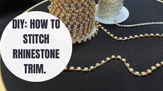 HOW TO STITCH CUP CHAIN  RHINESTONE TRIM🪡 [upl. by Larred51]