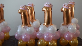 1st birthday princess party balloon decoration centerpiece idea easy and simple 5 mins to make [upl. by Ettelliw]