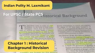 Polity M Laxmikanth Revision  Chapter 1 Historical Background  indianpolity polity [upl. by Enomys]