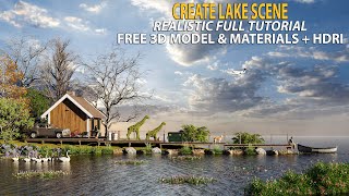 SketchUp to Chaos Corona 12 Exterior Rendering Tutorial 02 – Lake Scene [upl. by Park]